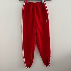 Adidas red track pants / sweats